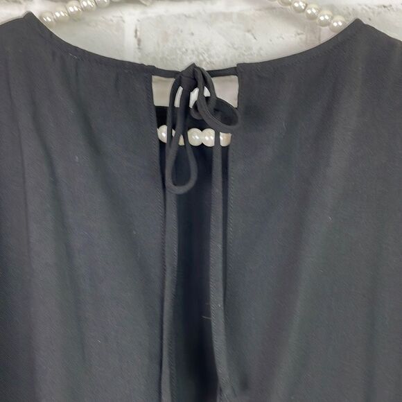 TCEC Women’s Romper Black White Slit Shoulder Size Small - Picture 8 of 13